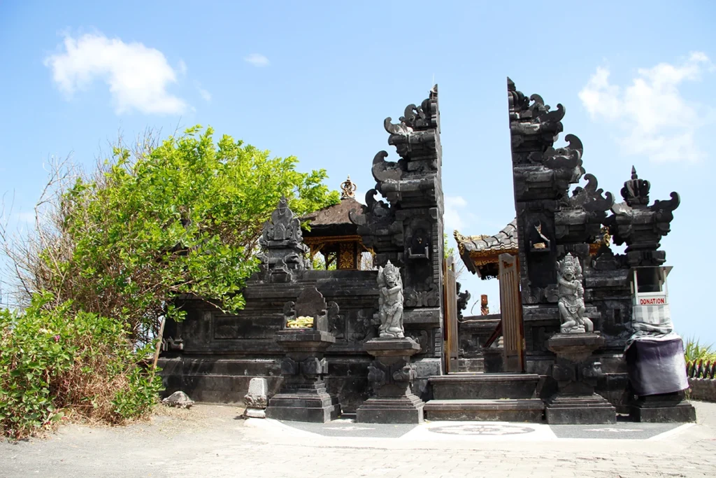 Bali in January. Entrance to the Tanah Lot temple. Indonesia